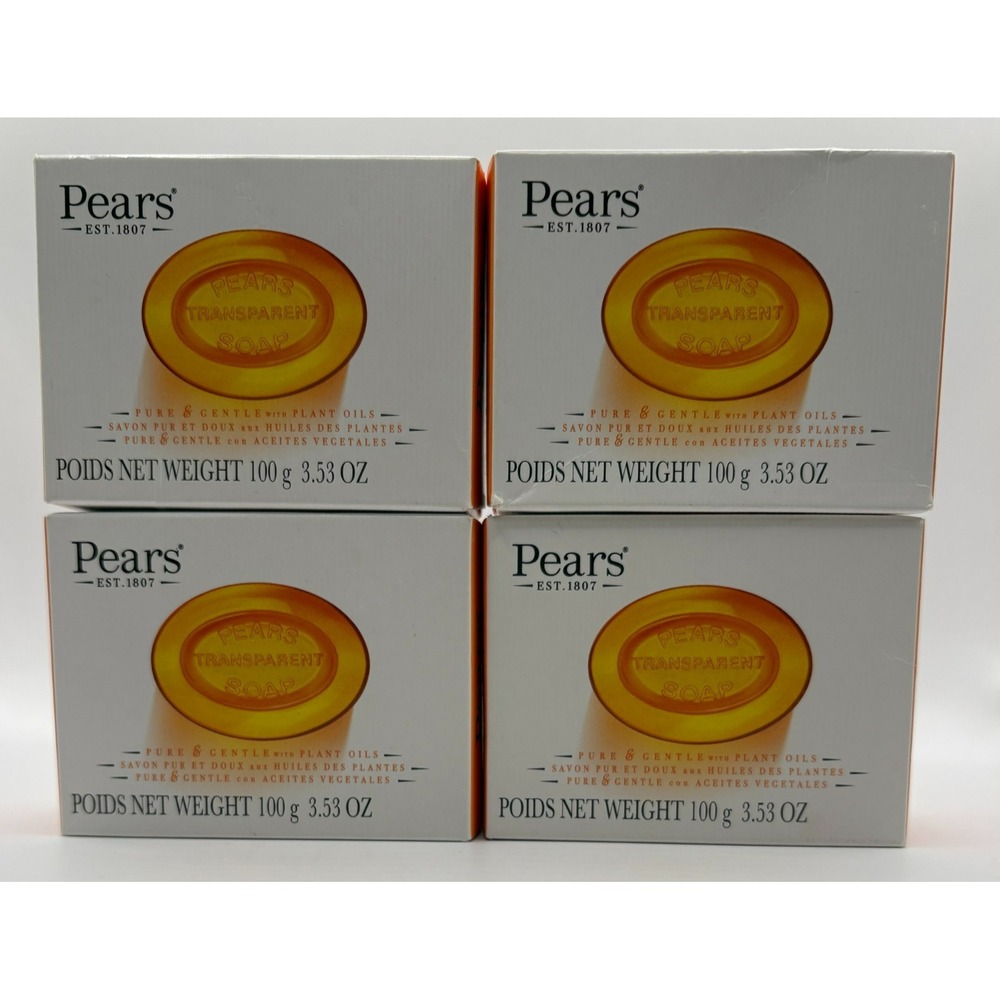 Pears Transparent Soap 3.53 oz Lot of 4 Pure & Gentle Plant Oils Bar Soap New